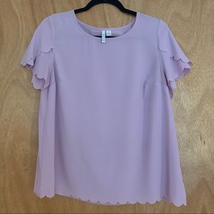 Lilac scalloped blouse